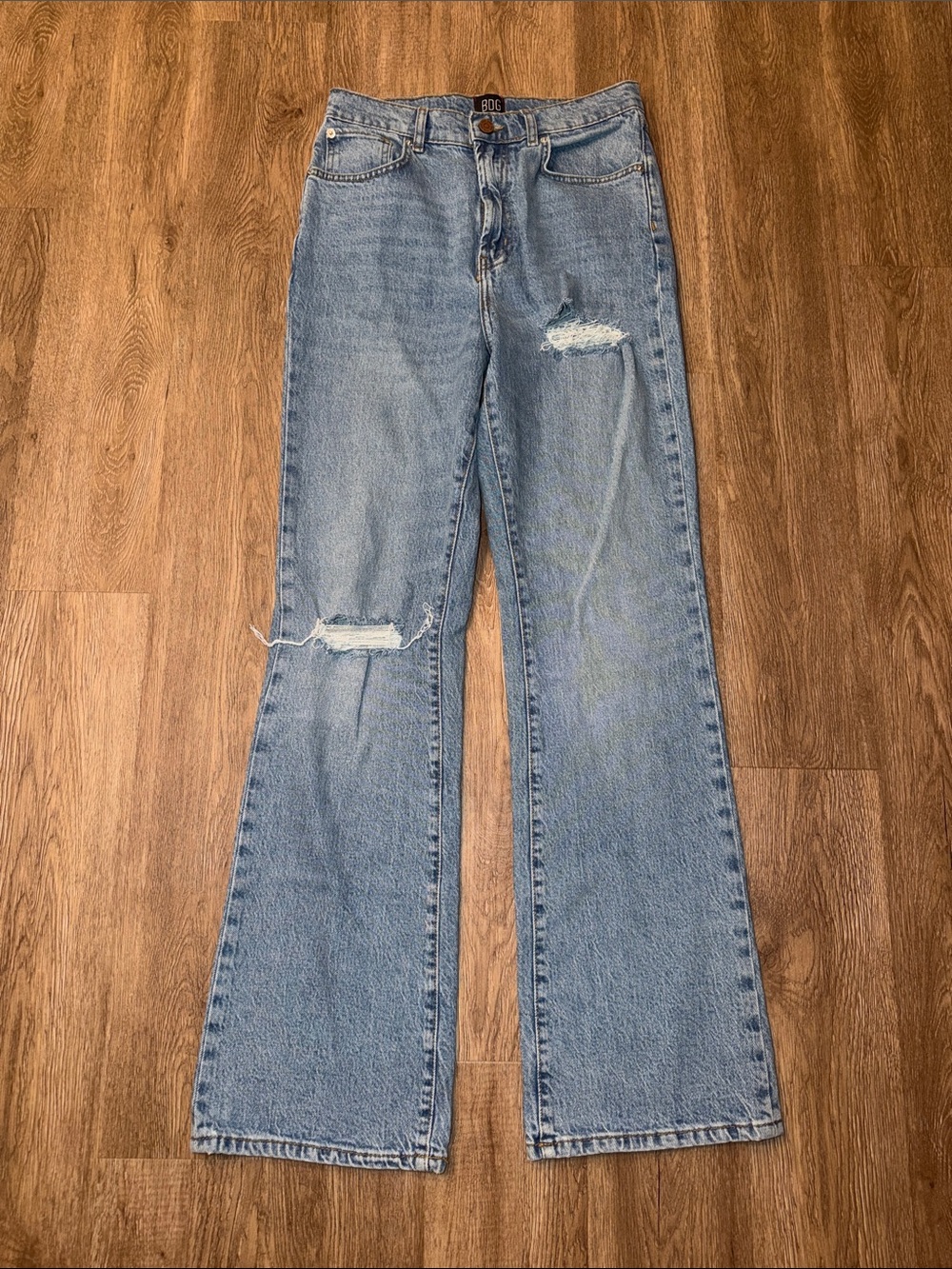 BDG High Rise Flare Jeans Distressed Light Wash Urban Outfitters Size 29